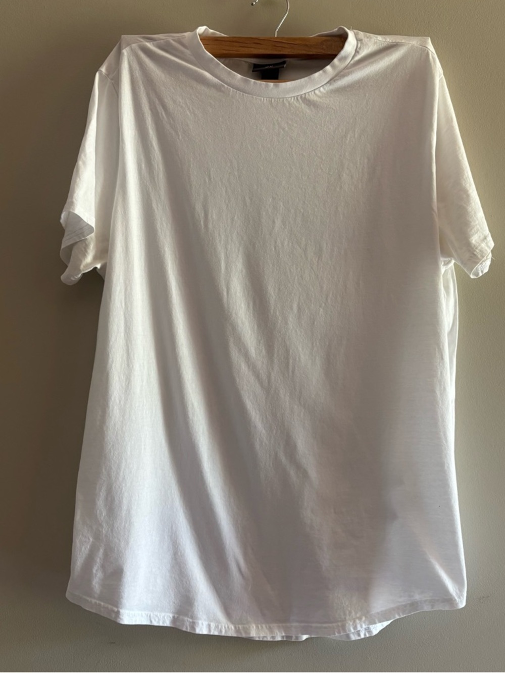 H&M Men's White Short Sleeve Crew Neck T-Shirt